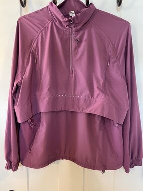 Lululemon Mauve Windbreaker Half Zip Jacket Size 8 Reflective